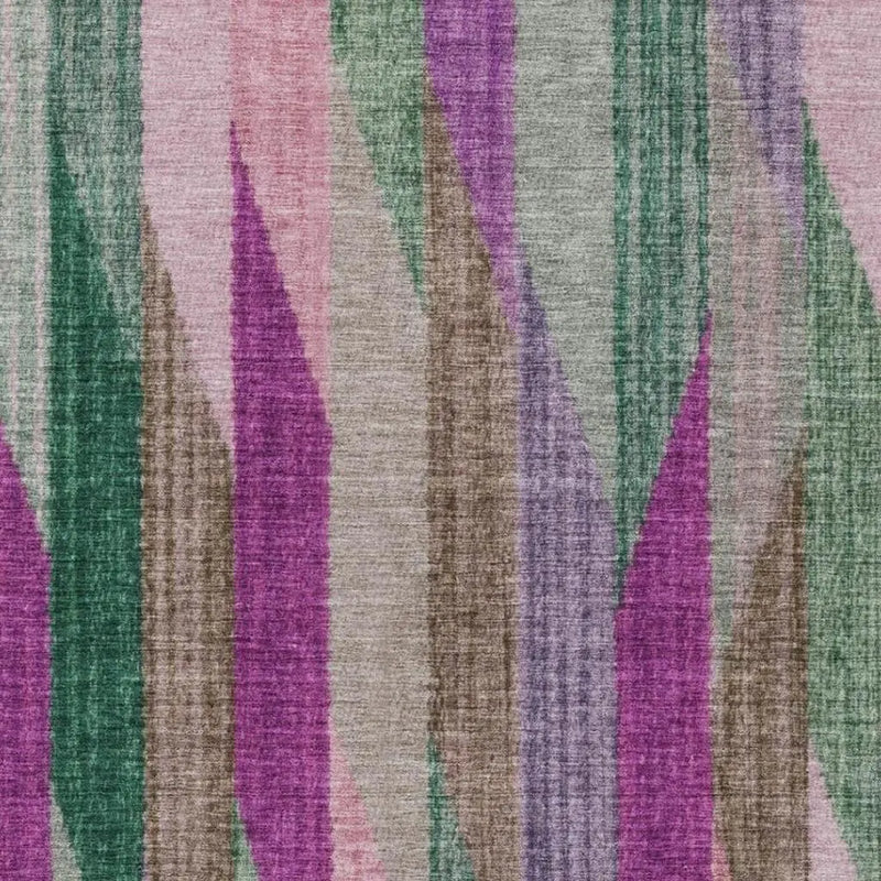 3' X 5' Pink And Green Striped Washable Indoor Outdoor Area Rug Homeroots Outdoor