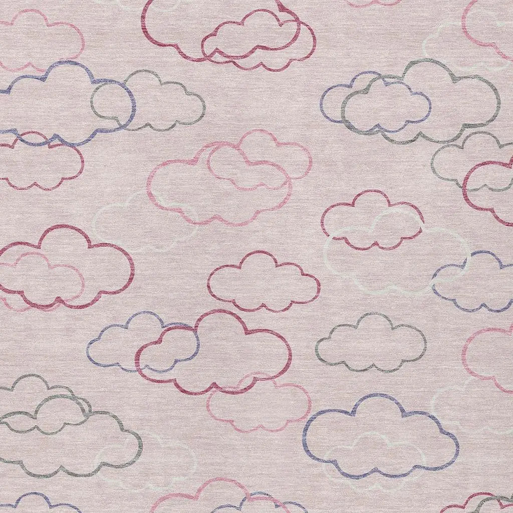 3' X 5' Pink And Ivory Abstract Washable Indoor Outdoor Area Rug Homeroots Outdoor
