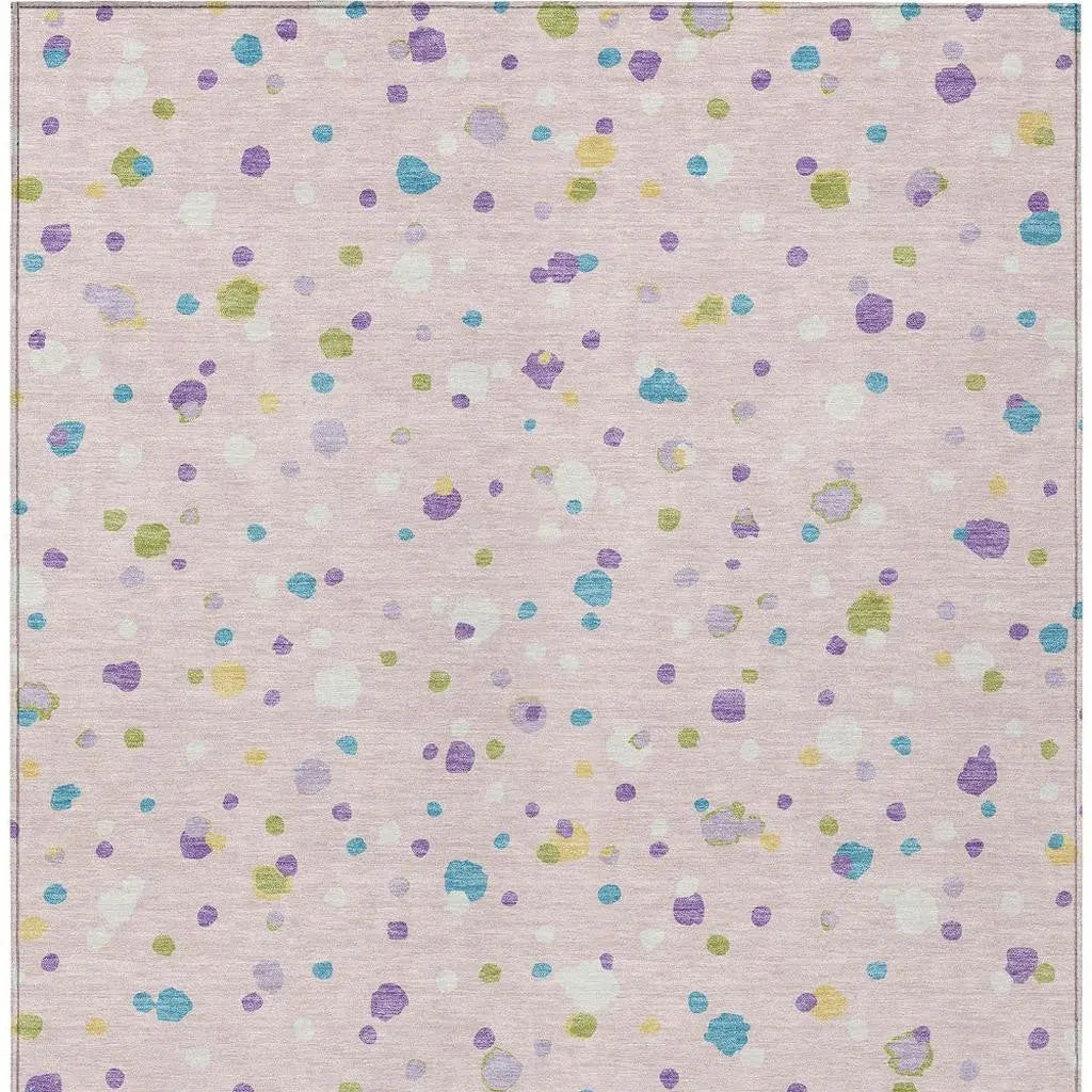 3' X 5' Pink And Ivory Geometric Washable Indoor Outdoor Area Rug Homeroots Outdoor