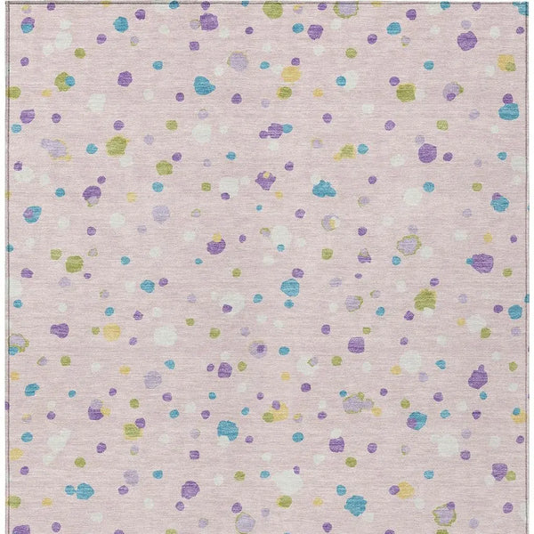 3' X 5' Pink And Ivory Geometric Washable Indoor Outdoor Area Rug Homeroots Outdoor