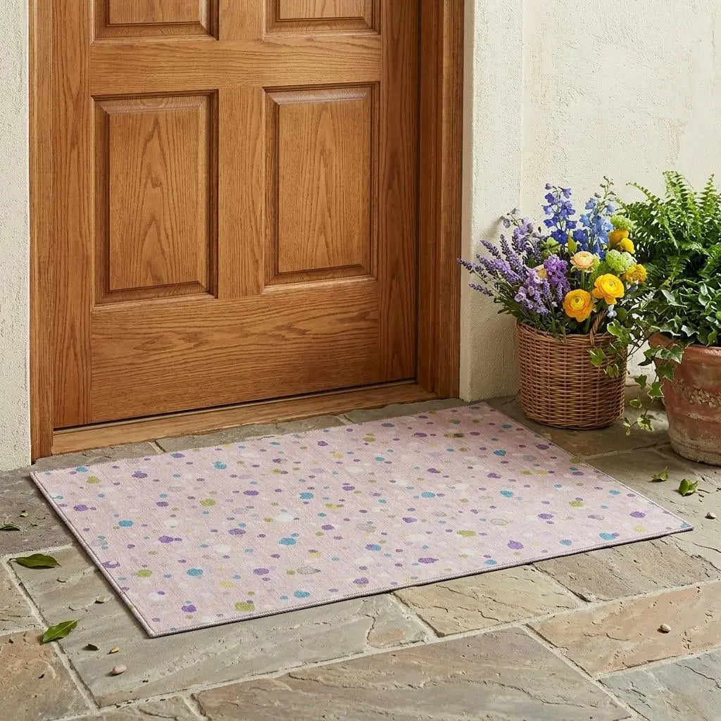 3' X 5' Pink And Ivory Geometric Washable Indoor Outdoor Area Rug Homeroots Outdoor