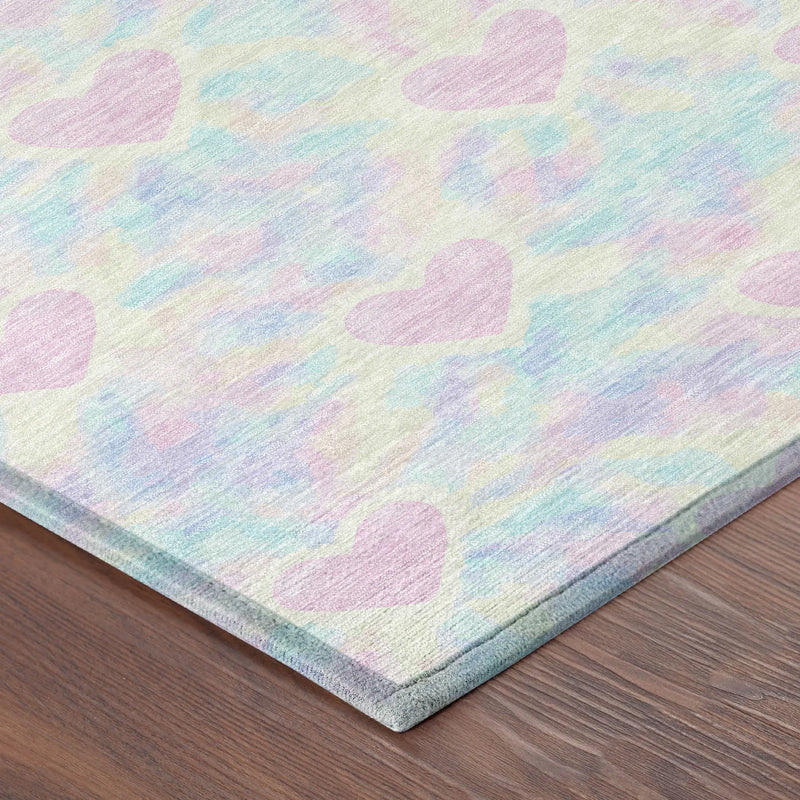 3' X 5' Pink And Ivory Geometric Washable Indoor Outdoor Area Rug Homeroots Outdoor