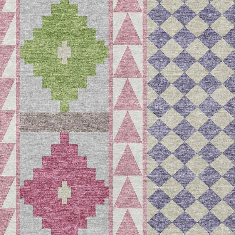 3' X 5' Pink And Ivory Southwestern Washable Indoor Outdoor Area Rug Homeroots Outdoor