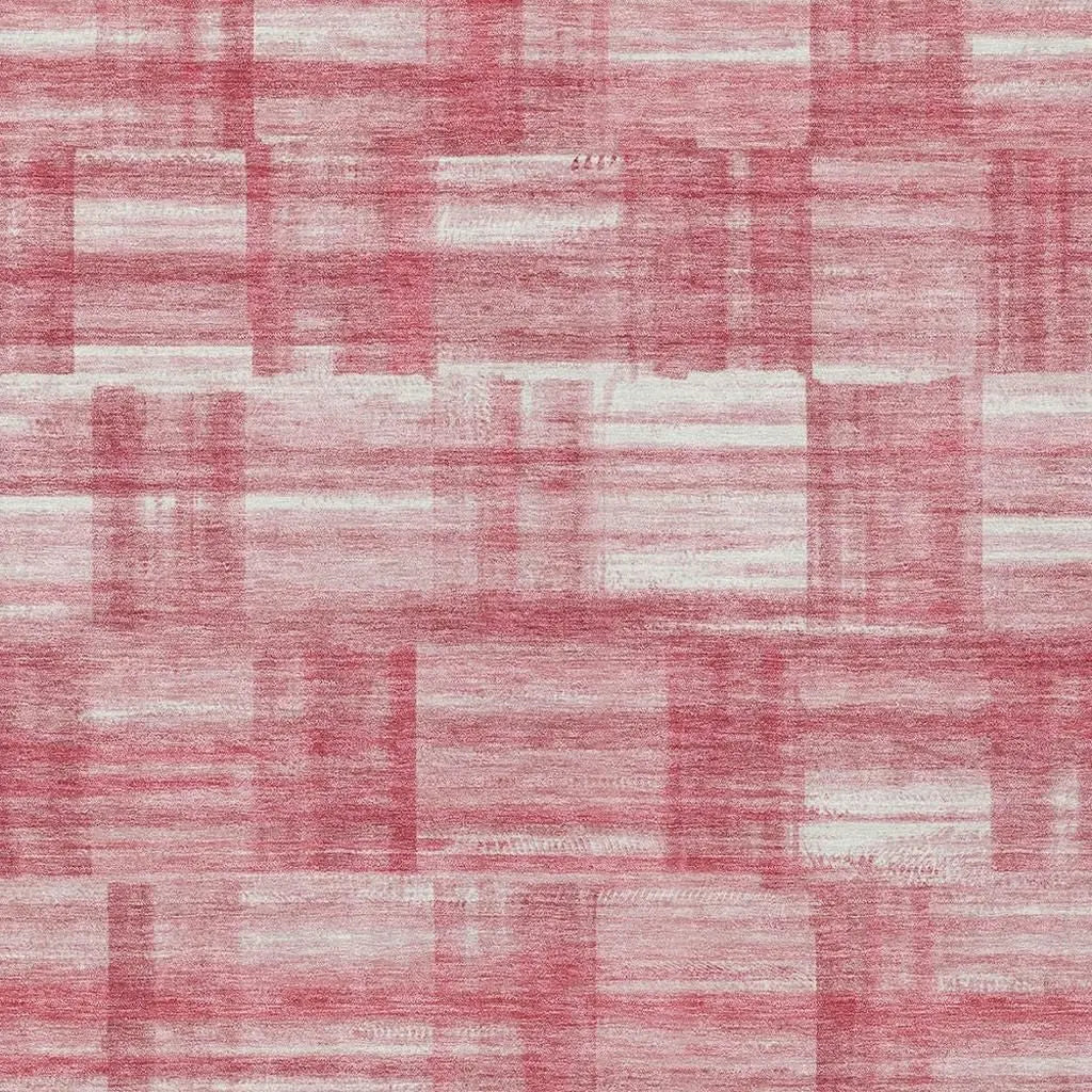 3' X 5' Pink And Ivory Striped Washable Indoor Outdoor Area Rug Homeroots Outdoor