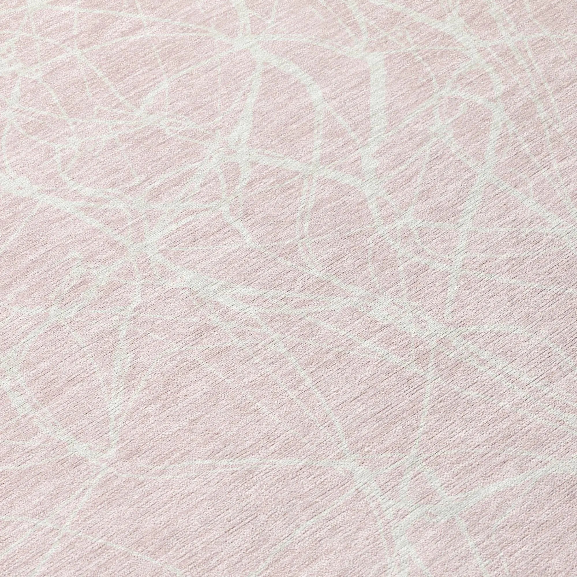 3' X 5' Pink And Linen Abstract Washable Indoor Outdoor Area Rug Homeroots Outdoor