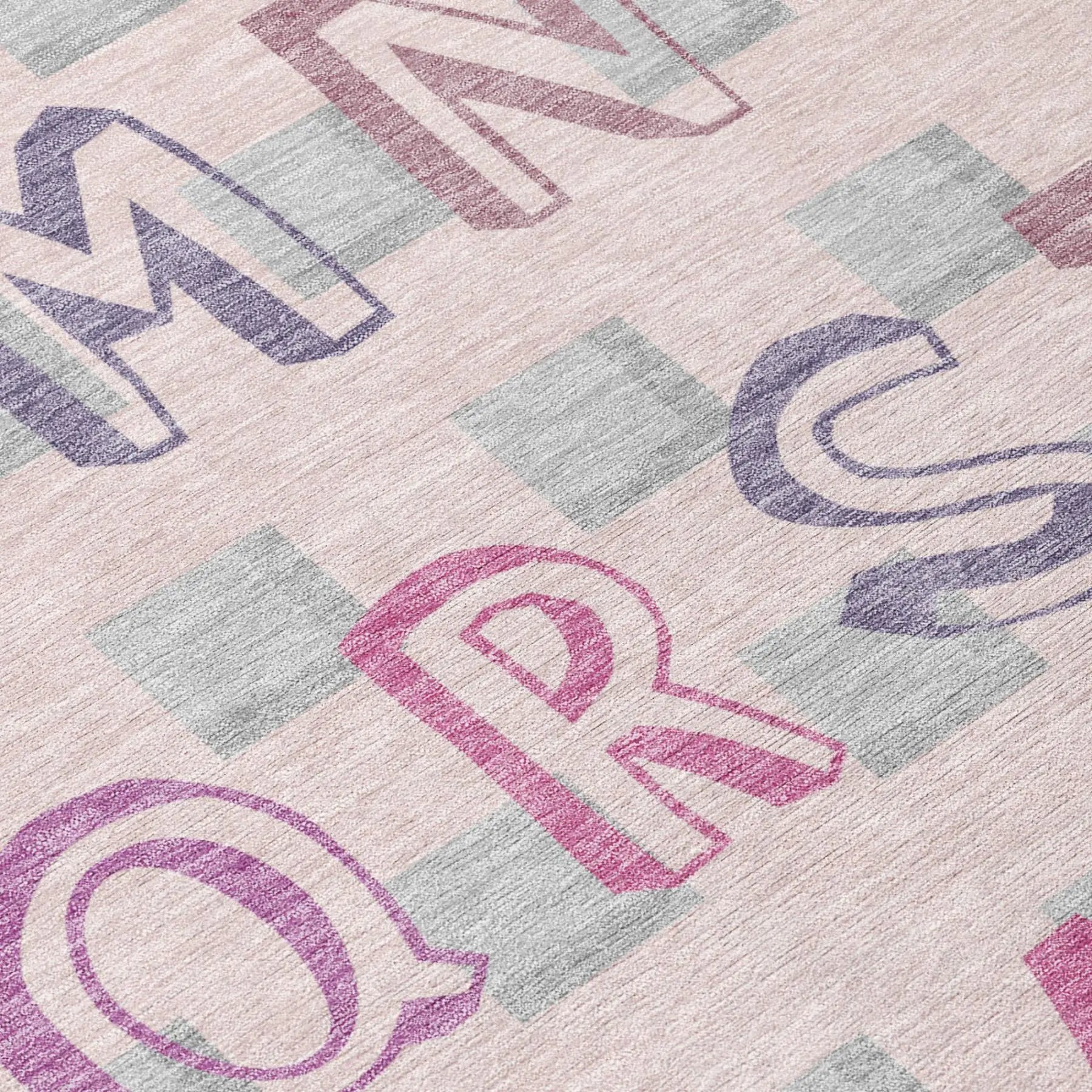 3' X 5' Pink And Linen Geometric Washable Indoor Outdoor Area Rug Homeroots Outdoor