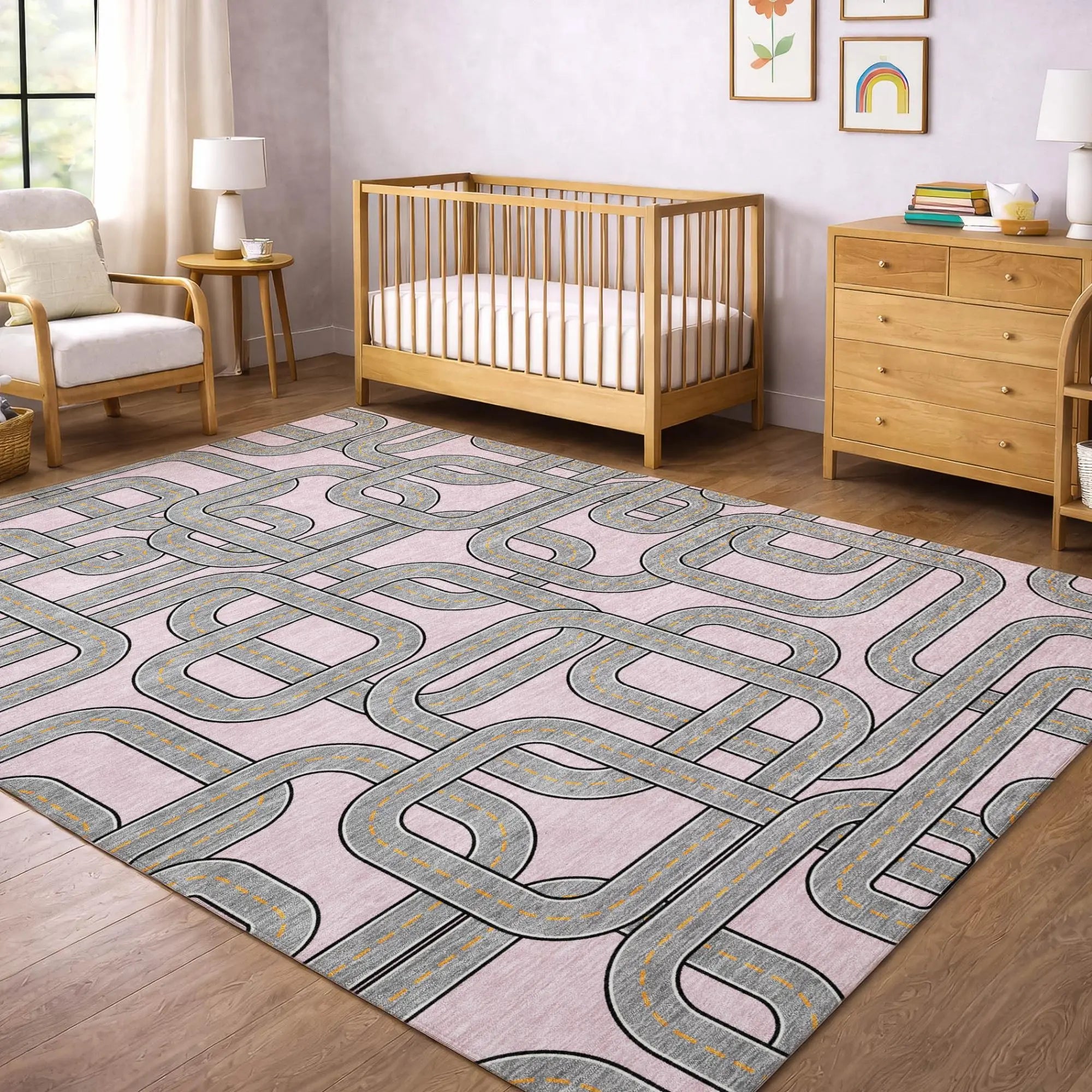 3' X 5' Pink And Pewter Geometric Washable Indoor Outdoor Area Rug Homeroots Outdoor