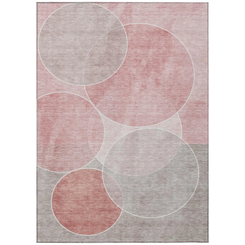 3' X 5' Pink And Pewter Geometric Washable Indoor Outdoor Area Rug Homeroots Outdoor