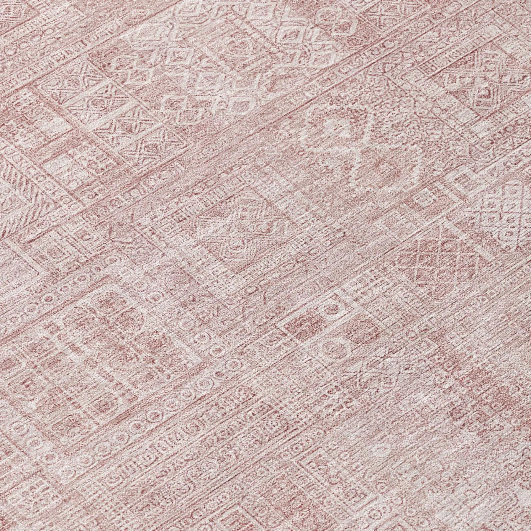 3' X 5' Pink And Tan Oriental Washable Indoor Outdoor Area Rug Homeroots Outdoor