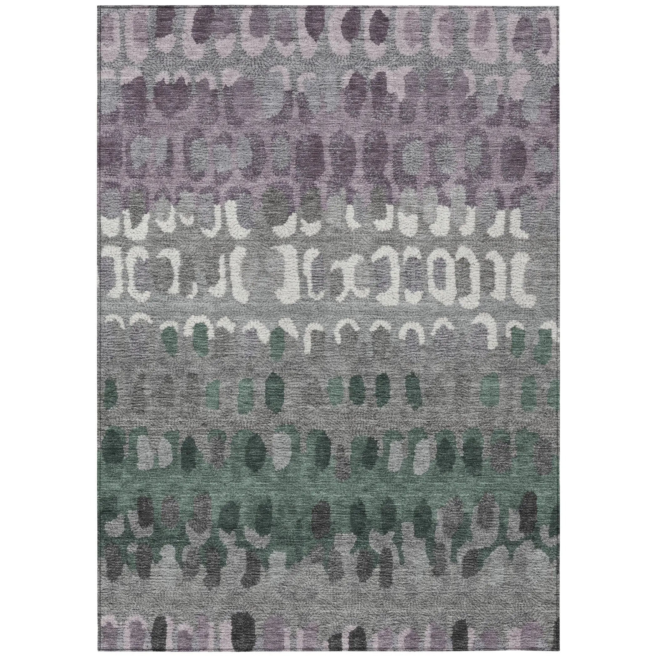 3' X 5' Plum And Gray Geometric Washable Indoor Outdoor Area Rug Homeroots Outdoor