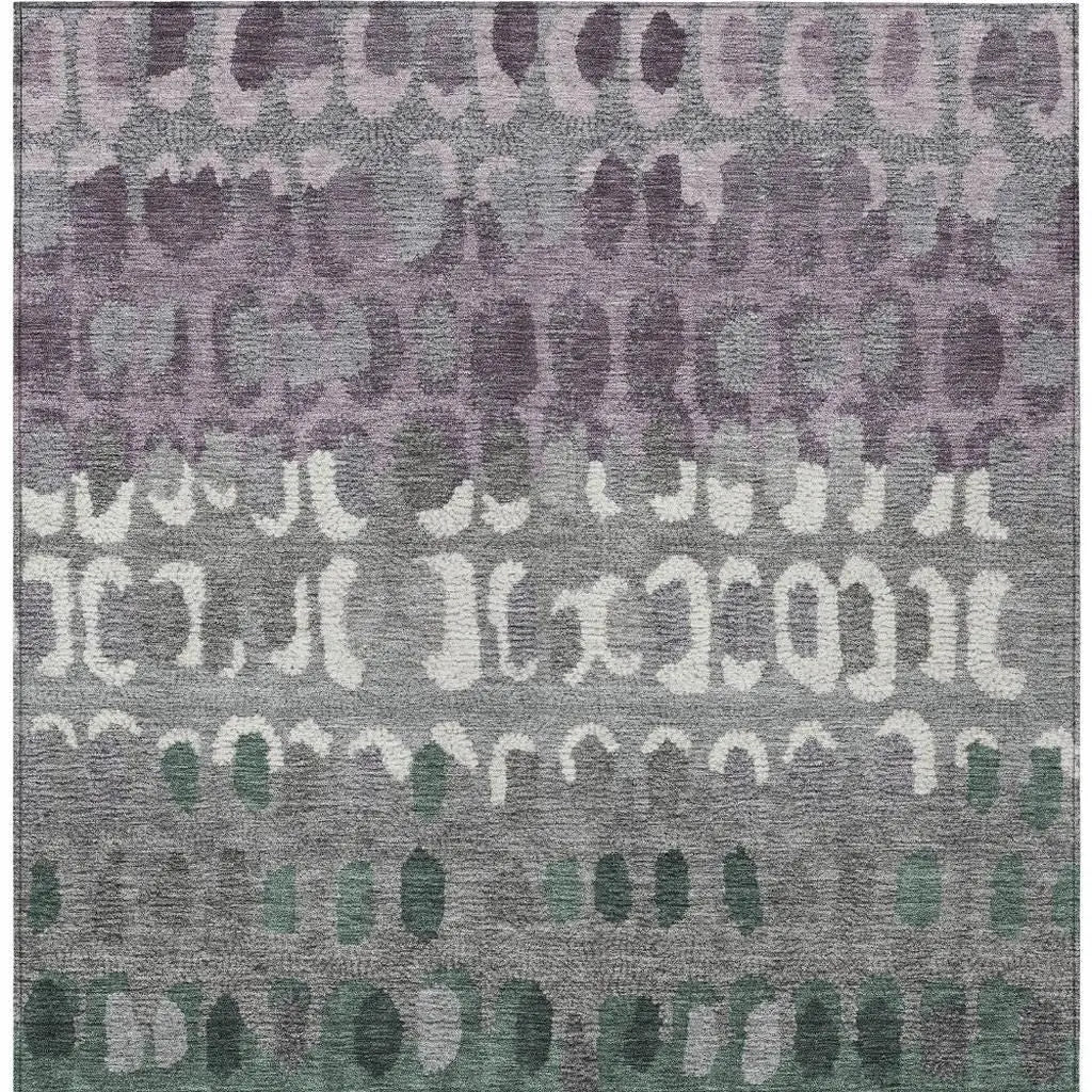 3' X 5' Plum And Gray Geometric Washable Indoor Outdoor Area Rug Homeroots Outdoor