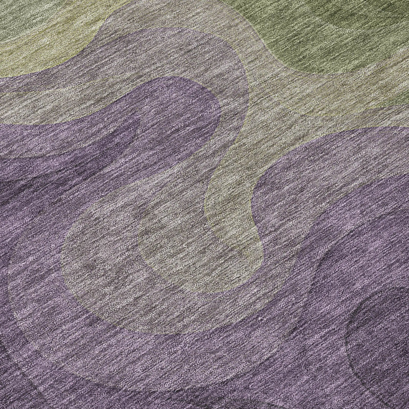 3' X 5' Plum And Green Abstract Washable Indoor Outdoor Area Rug Homeroots Outdoor