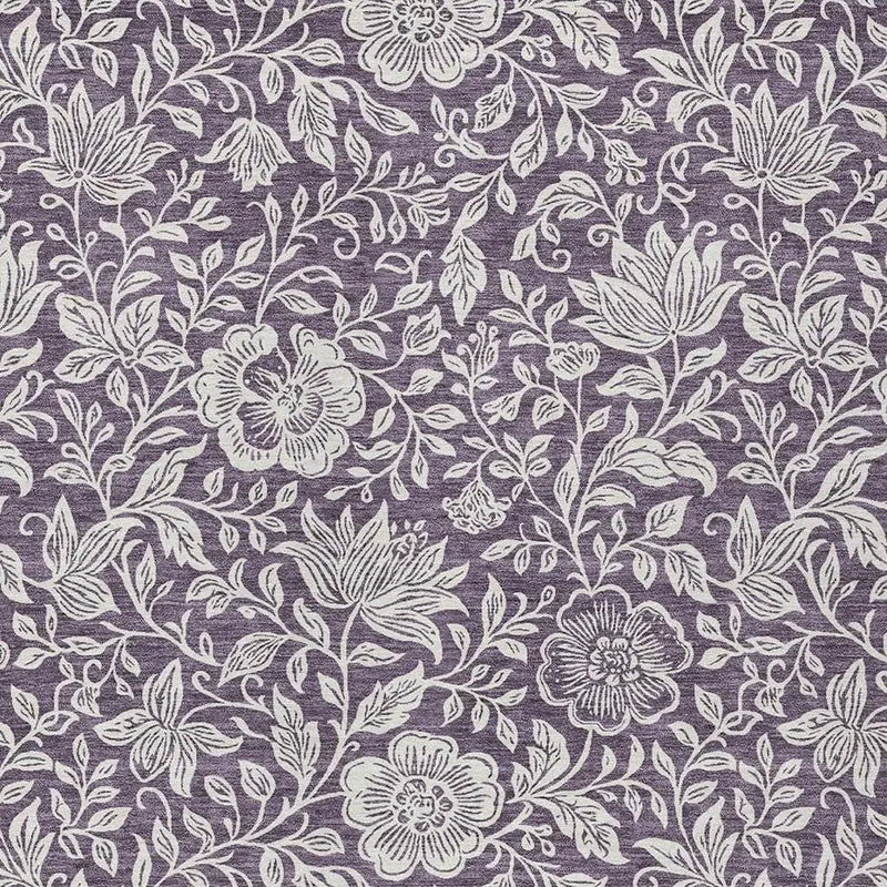3' X 5' Plum And Ivory Floral Washable Indoor Outdoor Area Rug Homeroots Outdoor