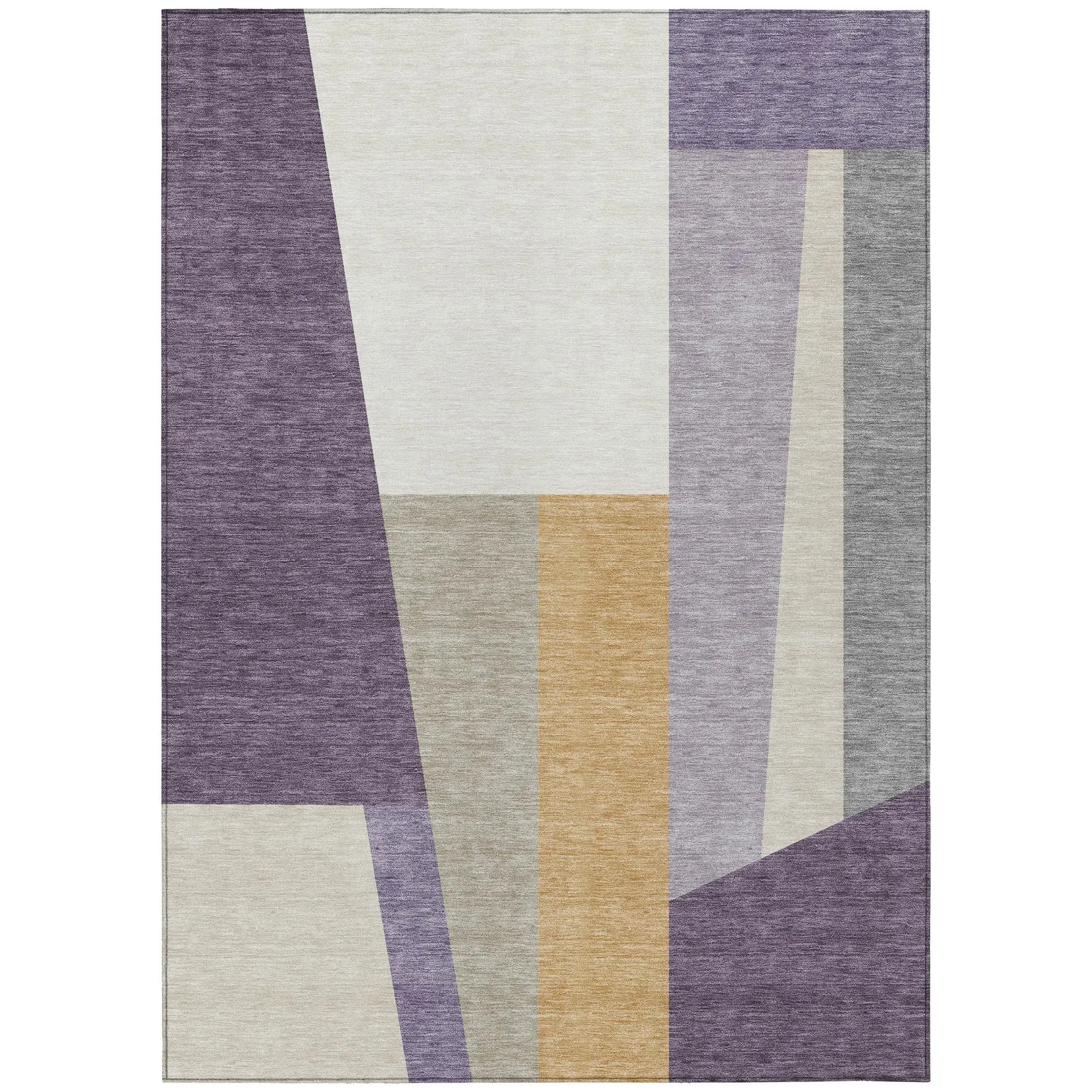 3' X 5' Plum And Lavender Geometric Washable Indoor Outdoor Area Rug Homeroots Outdoor