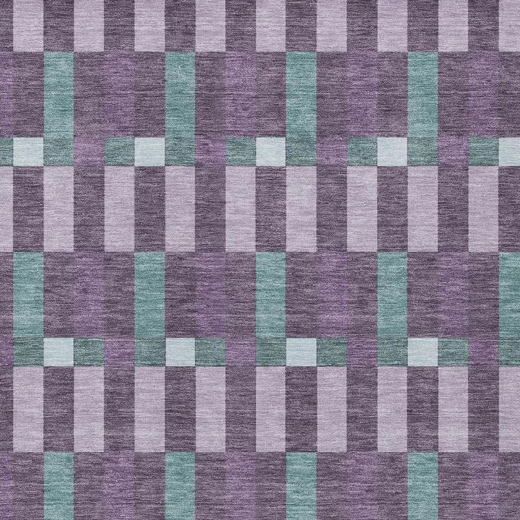 3' X 5' Plum And Lavender Geometric Washable Indoor Outdoor Area Rug Homeroots Outdoor