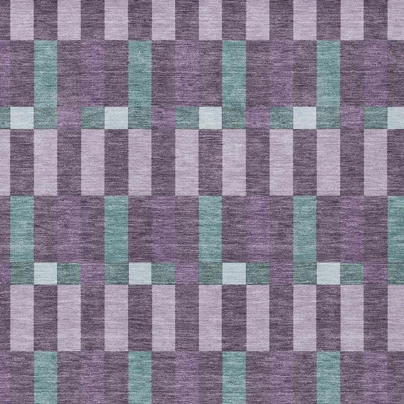 3' X 5' Plum And Lavender Geometric Washable Indoor Outdoor Area Rug Homeroots Outdoor