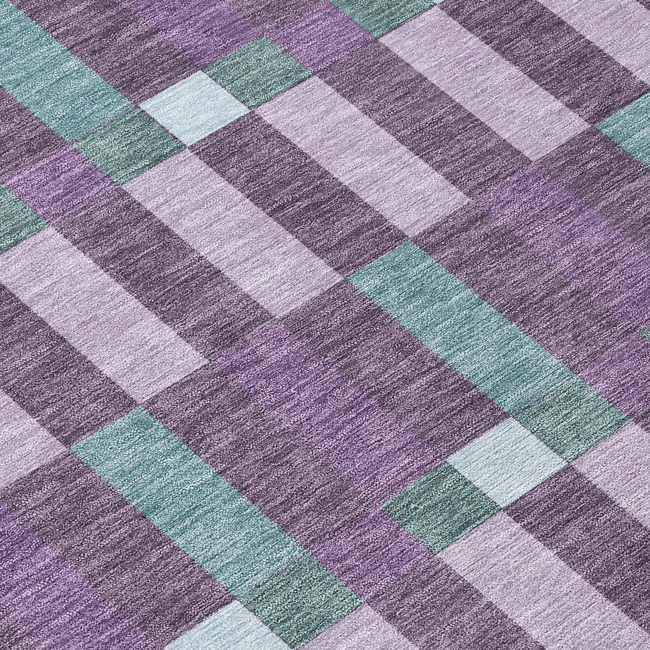 3' X 5' Plum And Lavender Geometric Washable Indoor Outdoor Area Rug Homeroots Outdoor