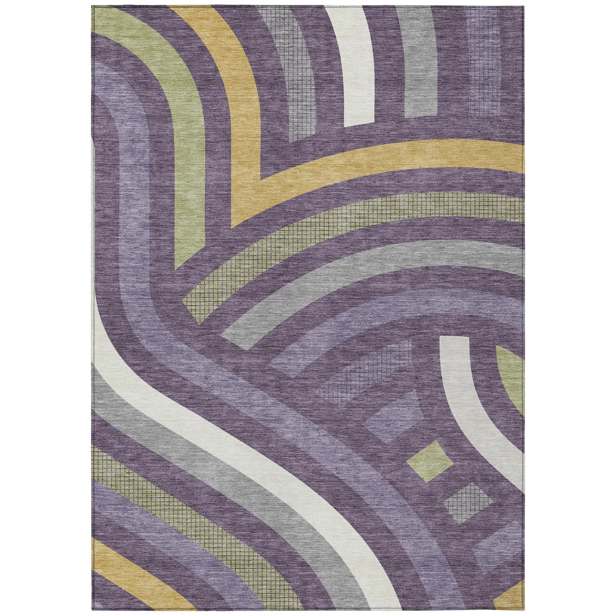 3' X 5' Plum And Purple Abstract Washable Indoor Outdoor Area Rug Homeroots Outdoor