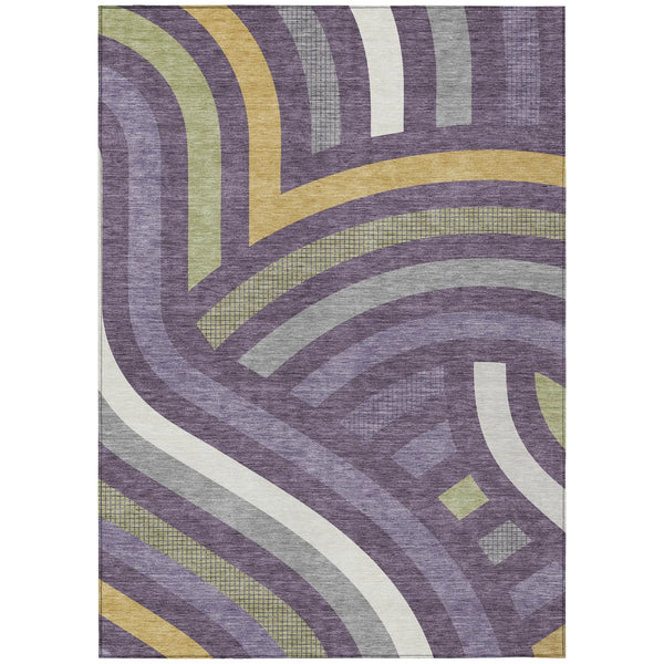 3' X 5' Plum And Purple Abstract Washable Indoor Outdoor Area Rug Homeroots Outdoor