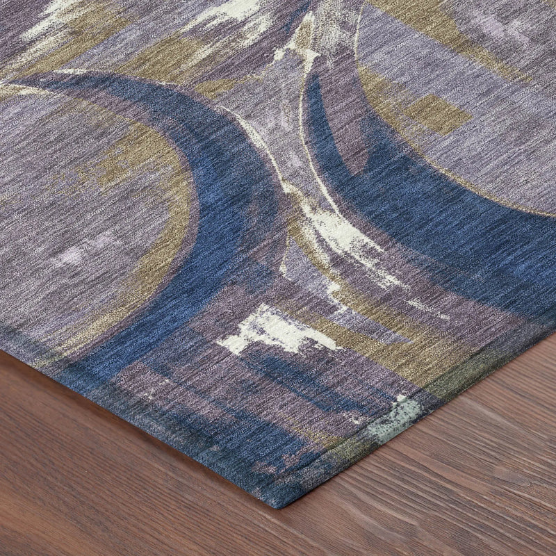 3' X 5' Plum And Purple Abstract Washable Indoor Outdoor Area Rug Homeroots Outdoor