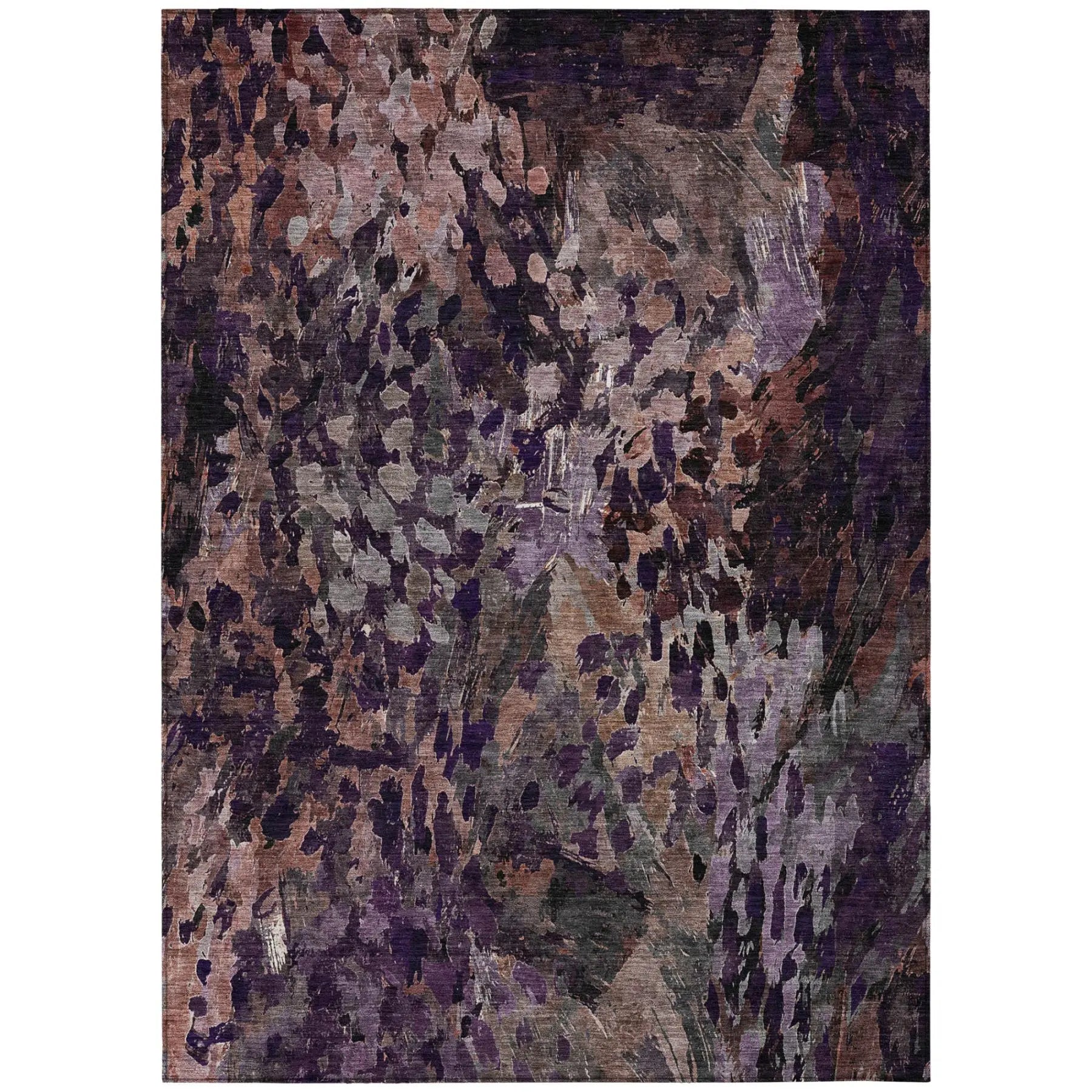3' X 5' Plum And Purple Abstract Washable Indoor Outdoor Area Rug Homeroots Outdoor