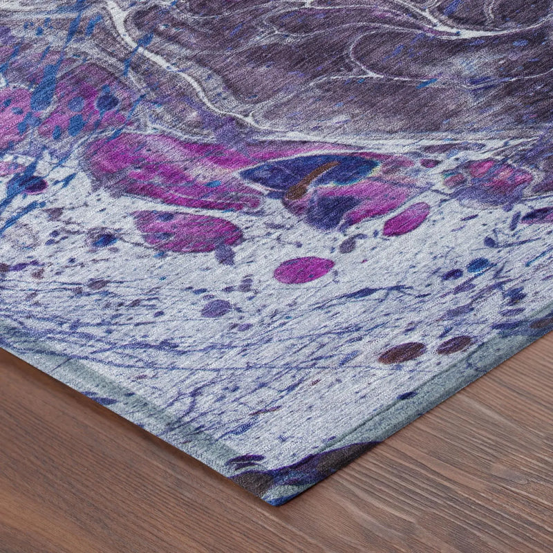 3' X 5' Plum And Purple Abstract Washable Indoor Outdoor Area Rug Homeroots Outdoor