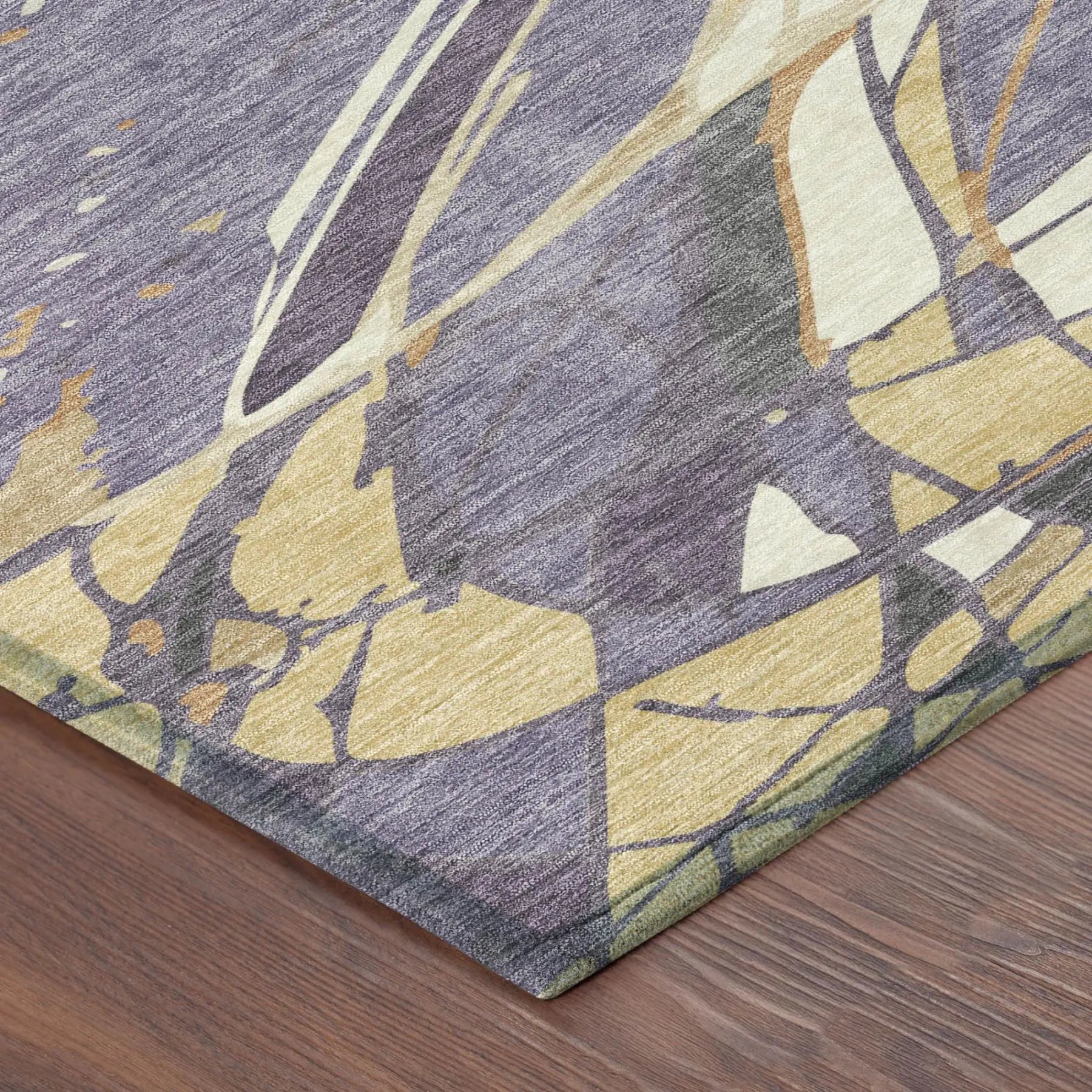 3' X 5' Plum And Purple Abstract Washable Indoor Outdoor Area Rug Homeroots Outdoor