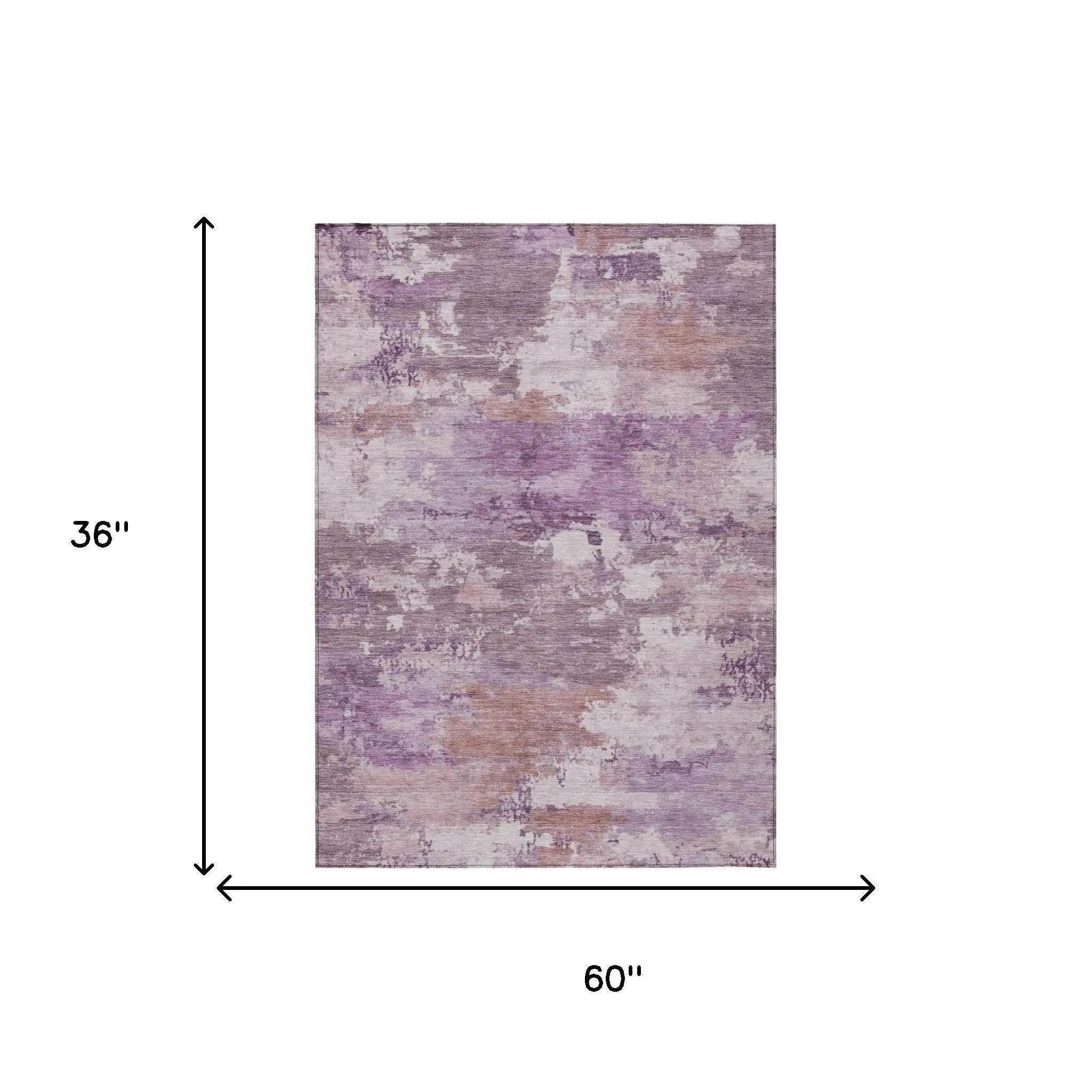3' X 5' Plum And Purple Abstract Washable Indoor Outdoor Area Rug Homeroots Outdoor