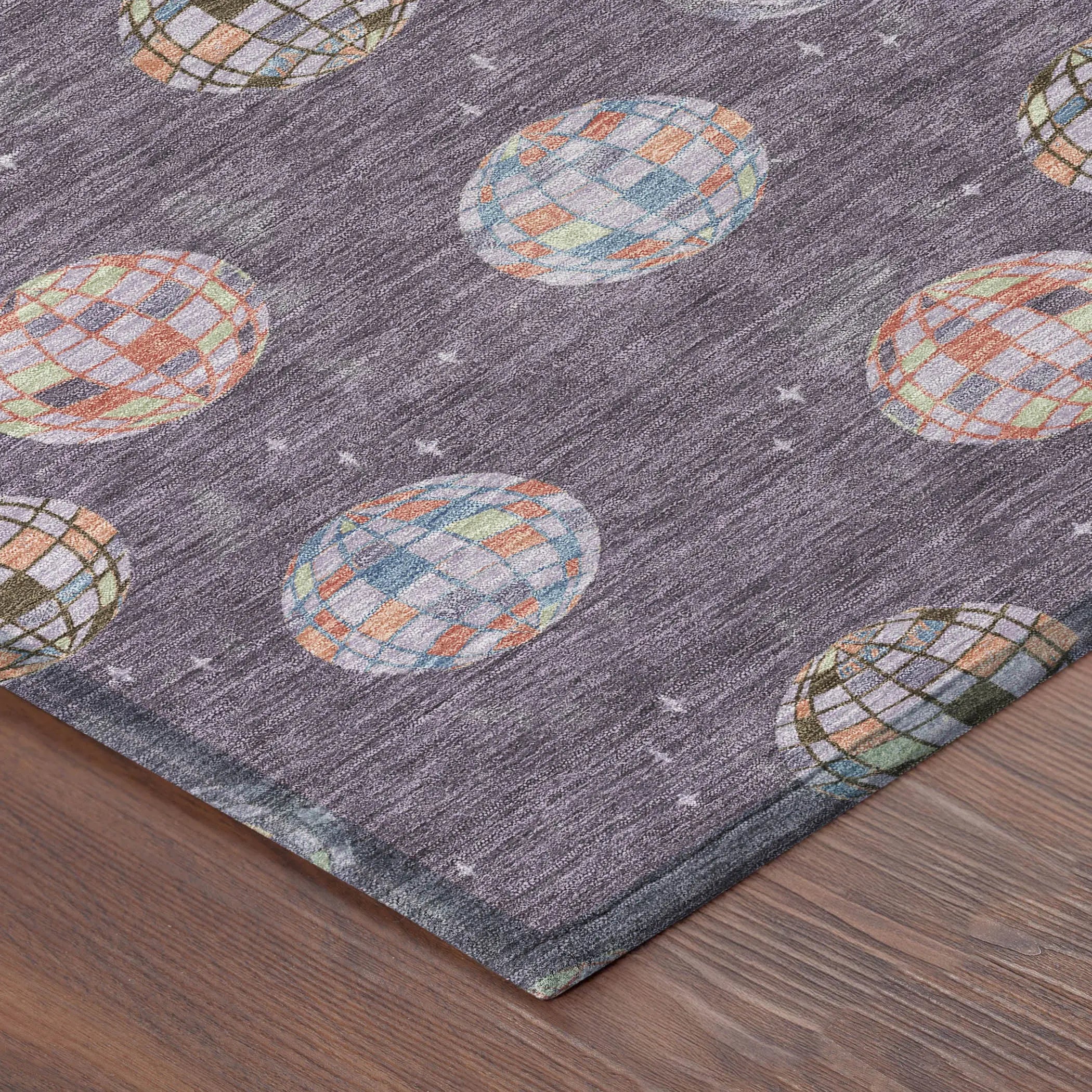 3' X 5' Plum And Purple Geometric Washable Indoor Outdoor Area Rug Homeroots Outdoor
