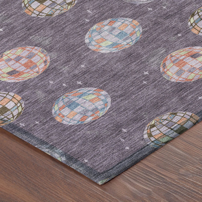3' X 5' Plum And Purple Geometric Washable Indoor Outdoor Area Rug Homeroots Outdoor