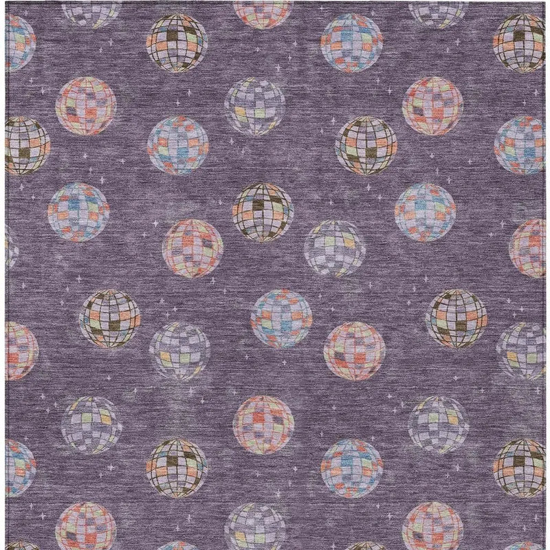 3' X 5' Plum And Purple Geometric Washable Indoor Outdoor Area Rug Homeroots Outdoor