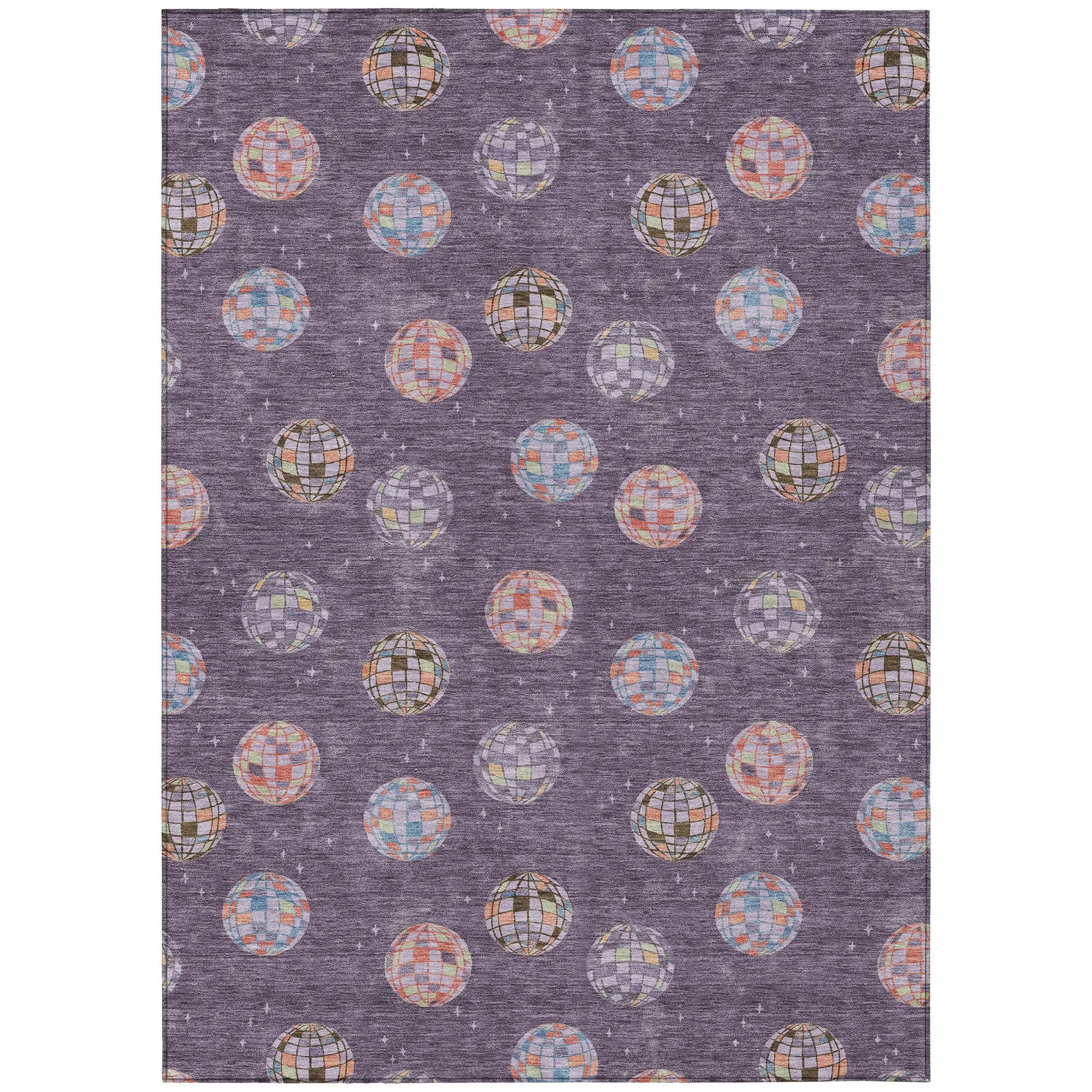 3' X 5' Plum And Purple Geometric Washable Indoor Outdoor Area Rug Homeroots Outdoor