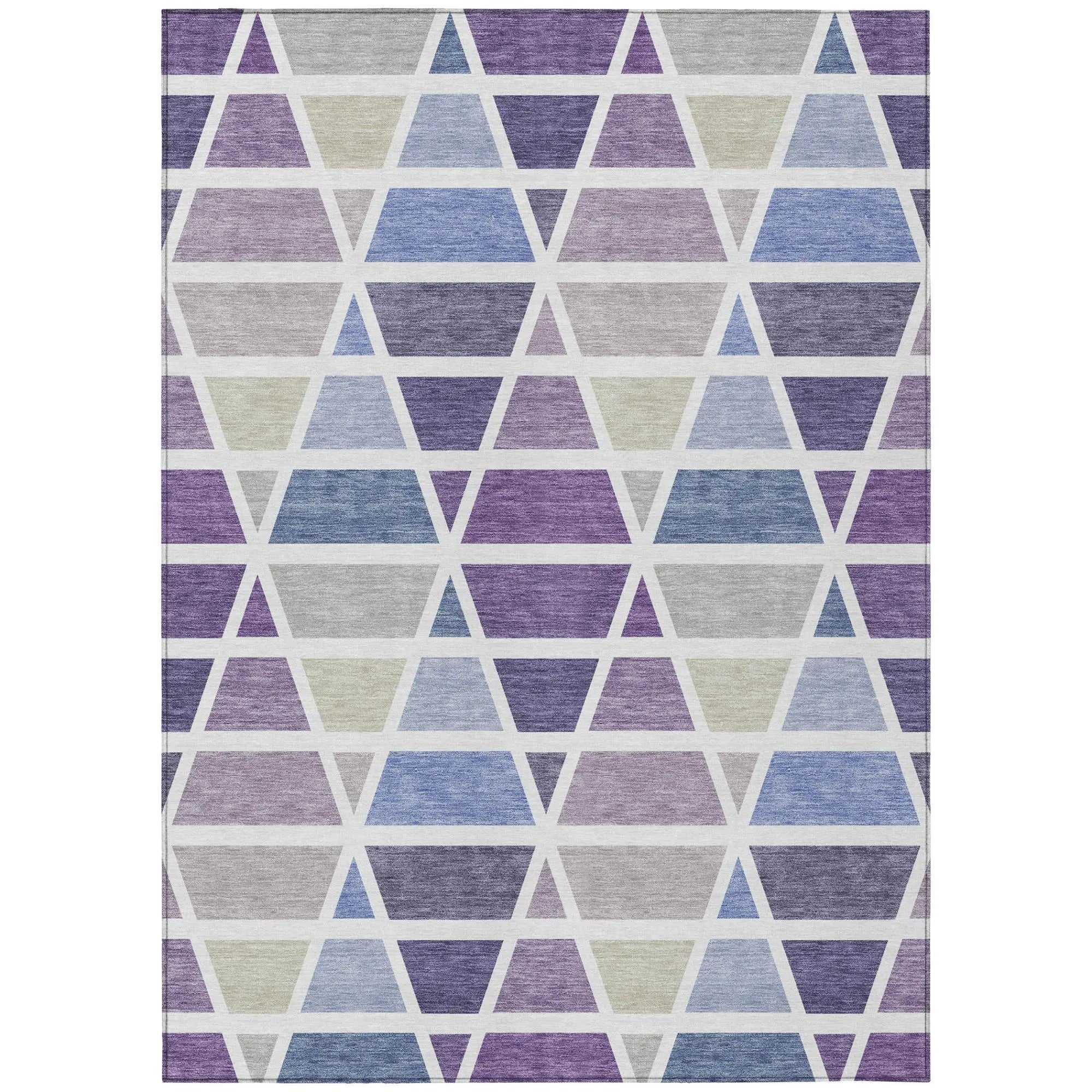 3' X 5' Plum And Purple Geometric Washable Indoor Outdoor Area Rug Homeroots Outdoor
