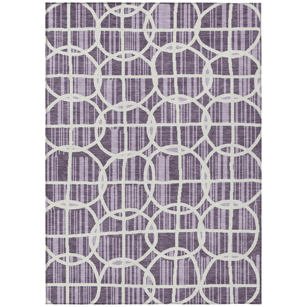 3' X 5' Plum And Purple Geometric Washable Indoor Outdoor Area Rug Homeroots Outdoor