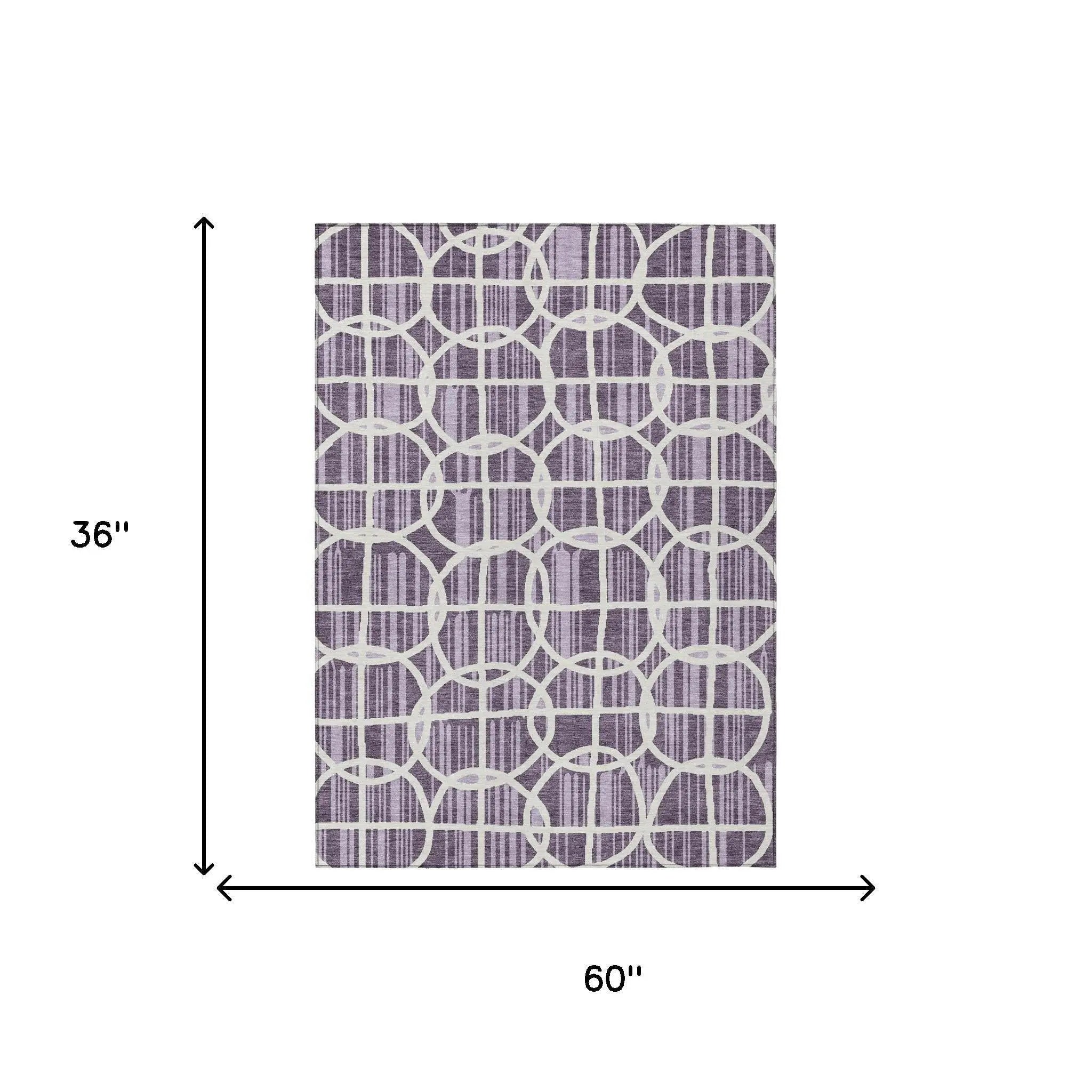 3' X 5' Plum And Purple Geometric Washable Indoor Outdoor Area Rug Homeroots Outdoor