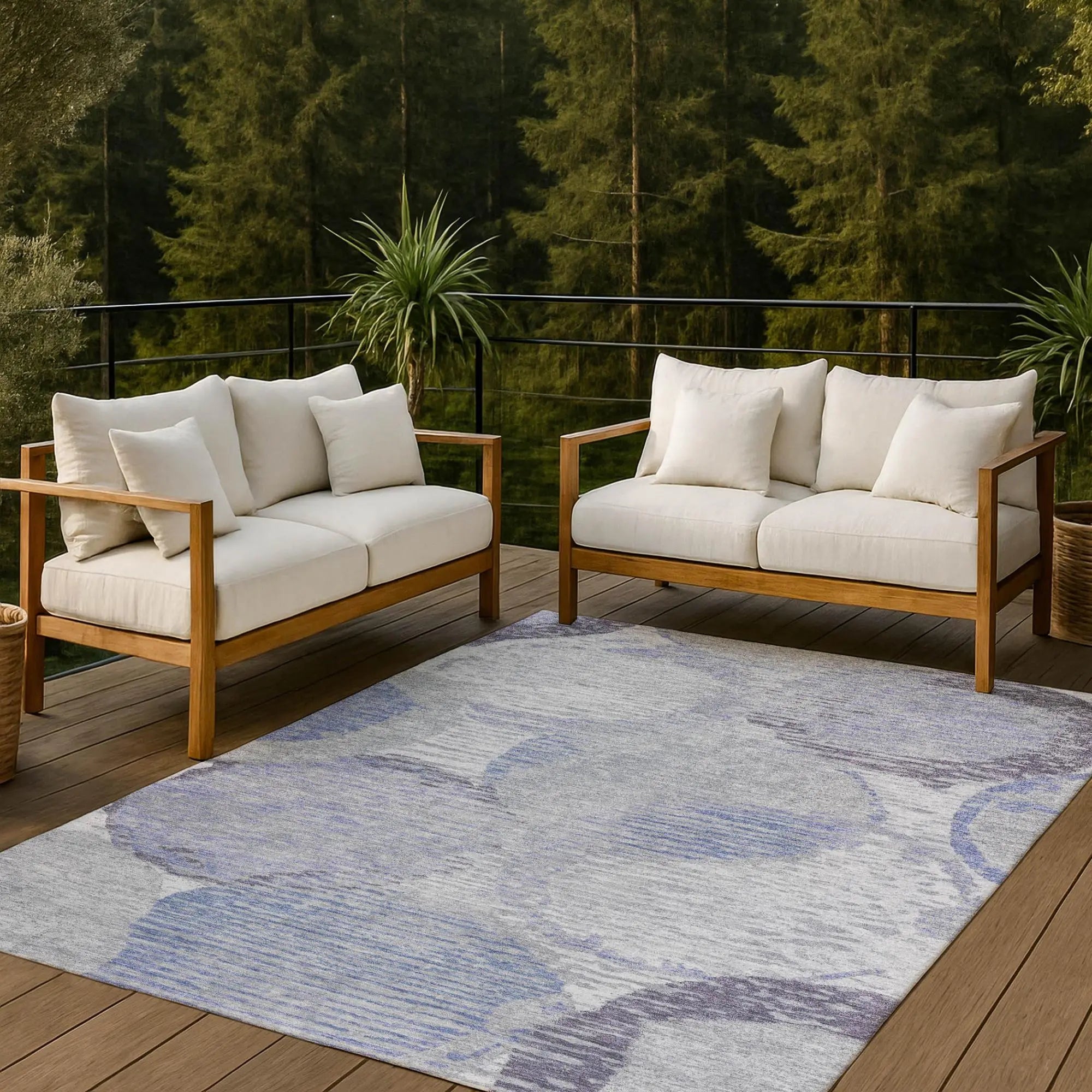 3' X 5' Plum And Purple Geometric Washable Indoor Outdoor Area Rug Homeroots Outdoor