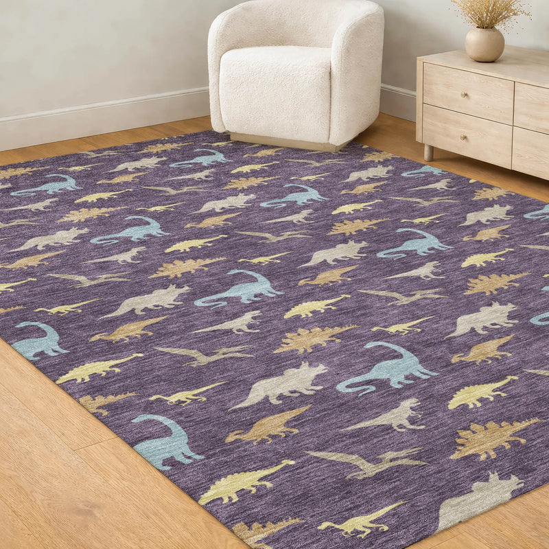 3' X 5' Plum And Purple Geometric Washable Indoor Outdoor Area Rug Homeroots Outdoor