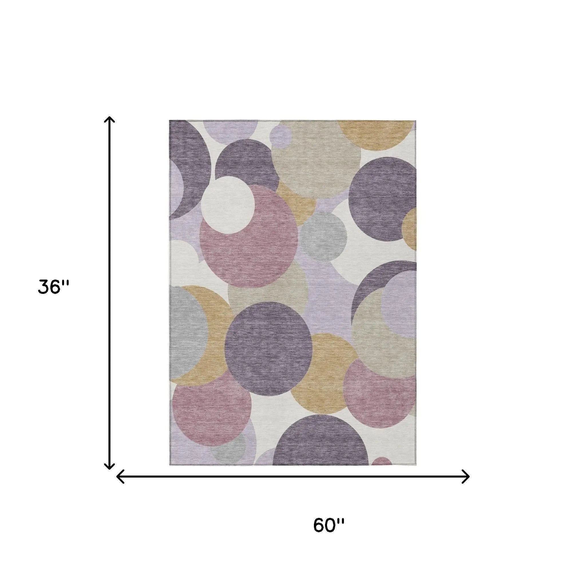 3' X 5' Plum And Purple Geometric Washable Indoor Outdoor Area Rug Homeroots Outdoor