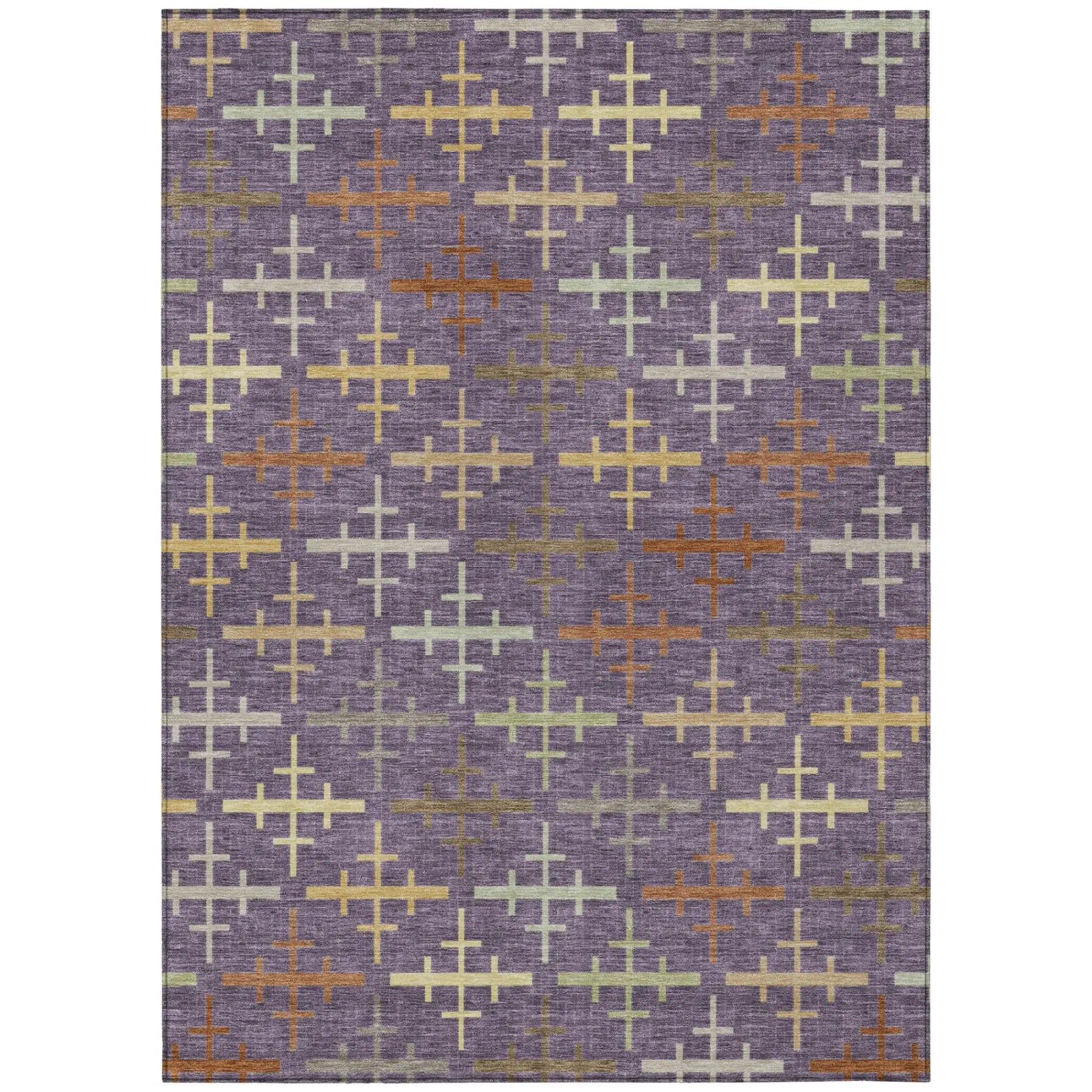 3' X 5' Plum And Purple Geometric Washable Indoor Outdoor Area Rug Homeroots Outdoor
