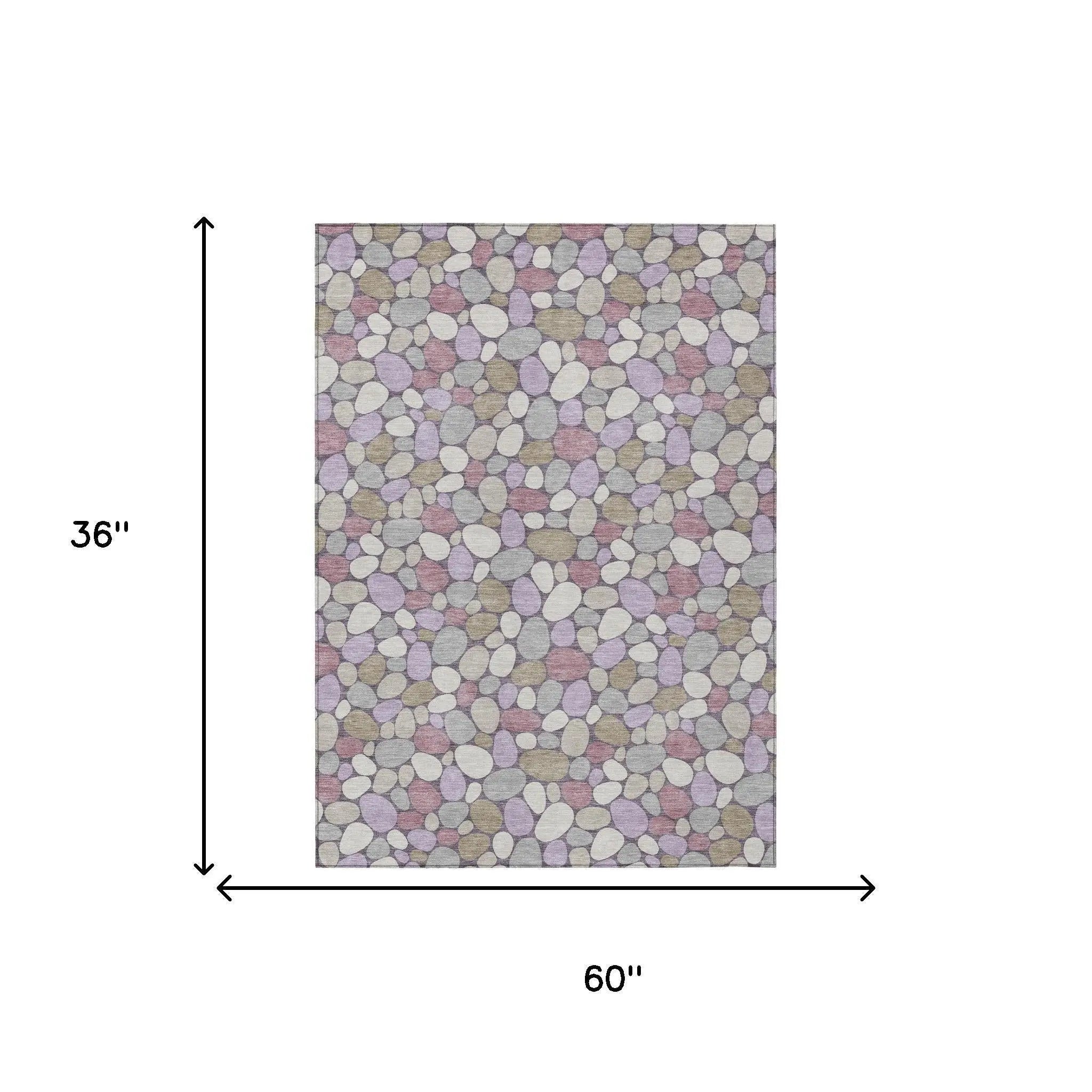 3' X 5' Plum And Purple Geometric Washable Indoor Outdoor Area Rug Homeroots Outdoor