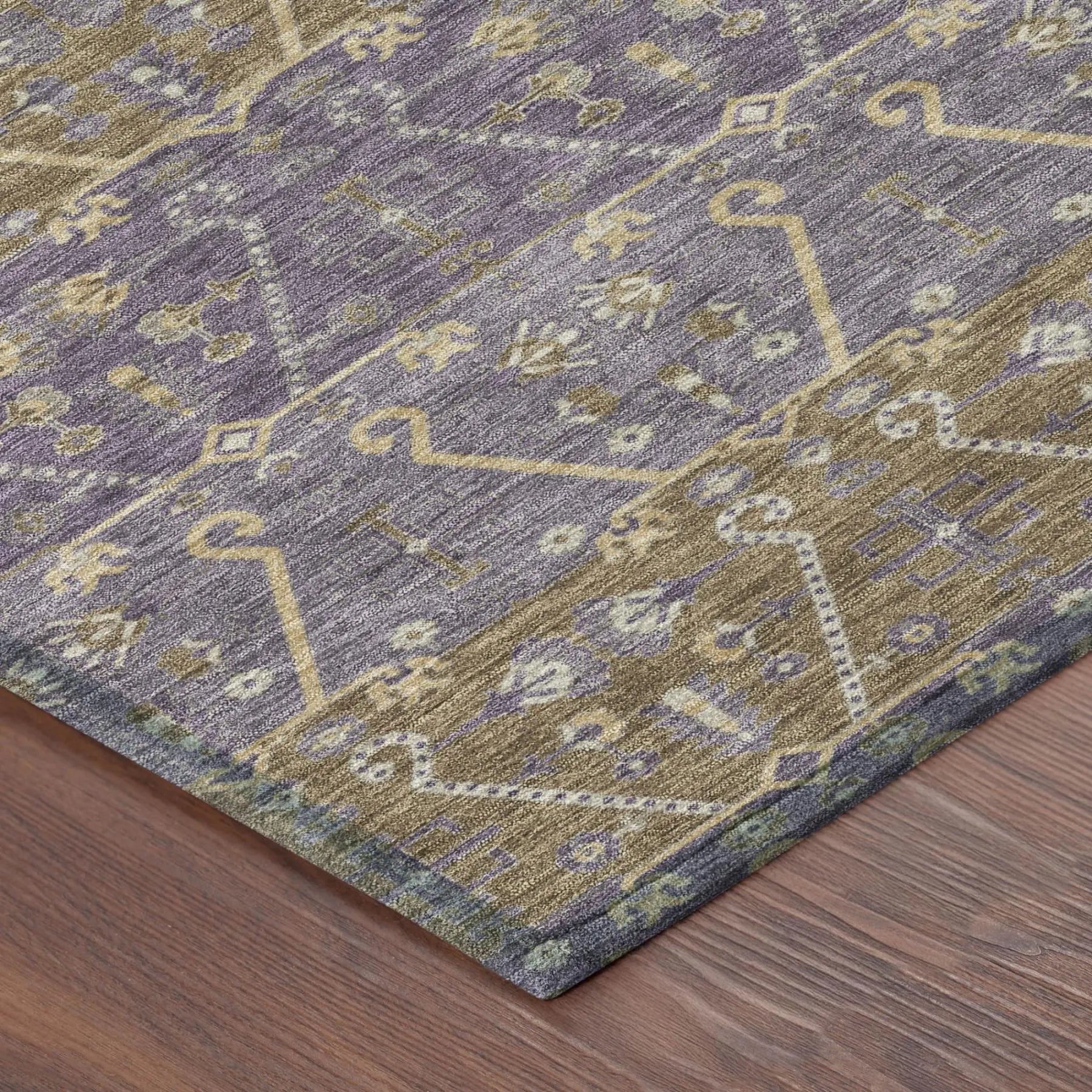 3' X 5' Plum And Purple Oriental Washable Indoor Outdoor Area Rug Homeroots Outdoor
