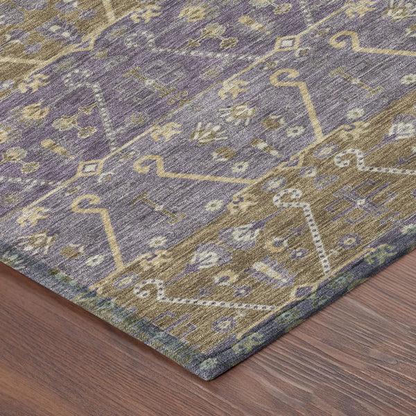 3' X 5' Plum And Purple Oriental Washable Indoor Outdoor Area Rug Homeroots Outdoor
