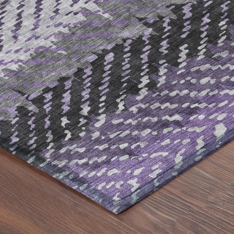 3' X 5' Plum And Purple Striped Washable Indoor Outdoor Area Rug Homeroots Outdoor