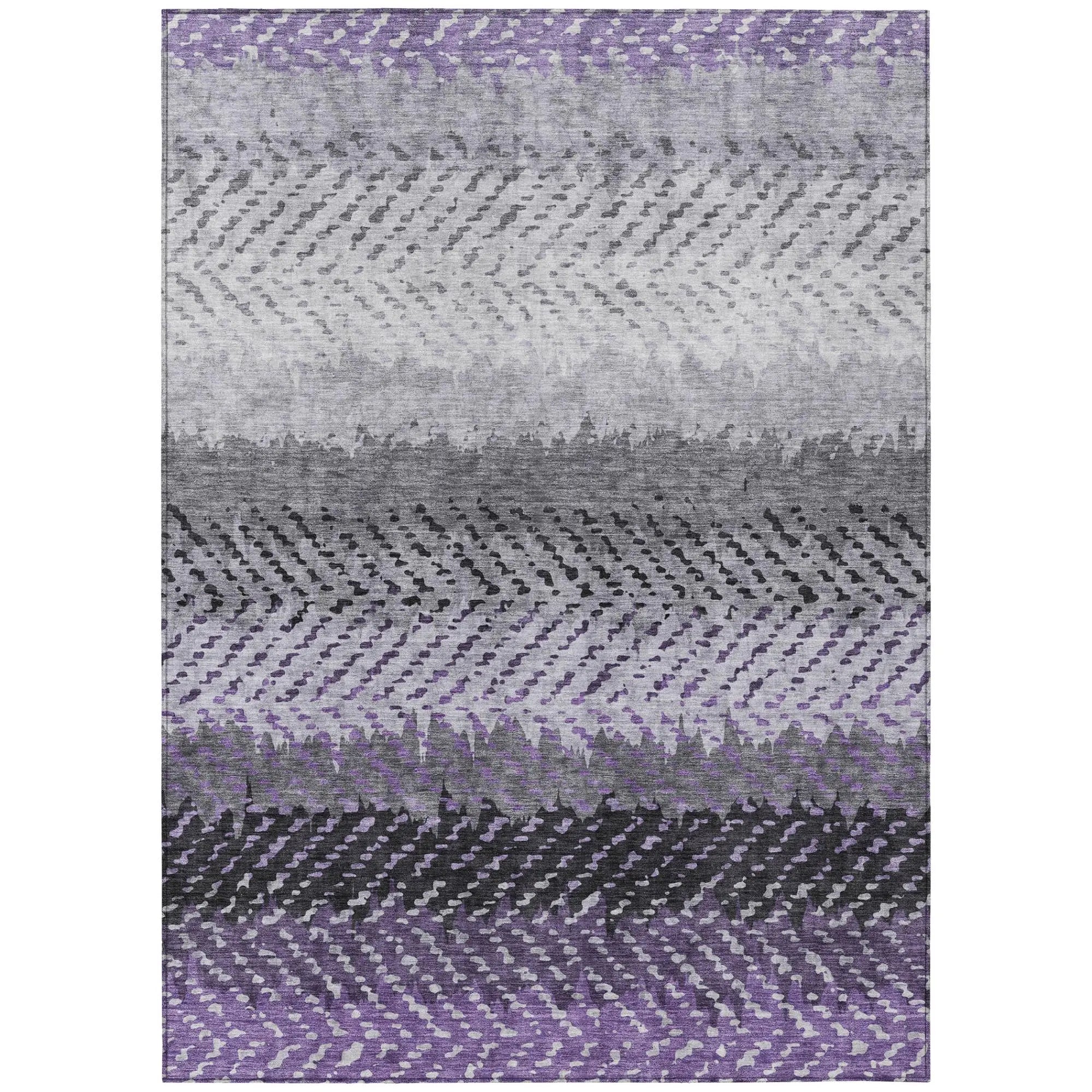 3' X 5' Plum And Purple Striped Washable Indoor Outdoor Area Rug Homeroots Outdoor