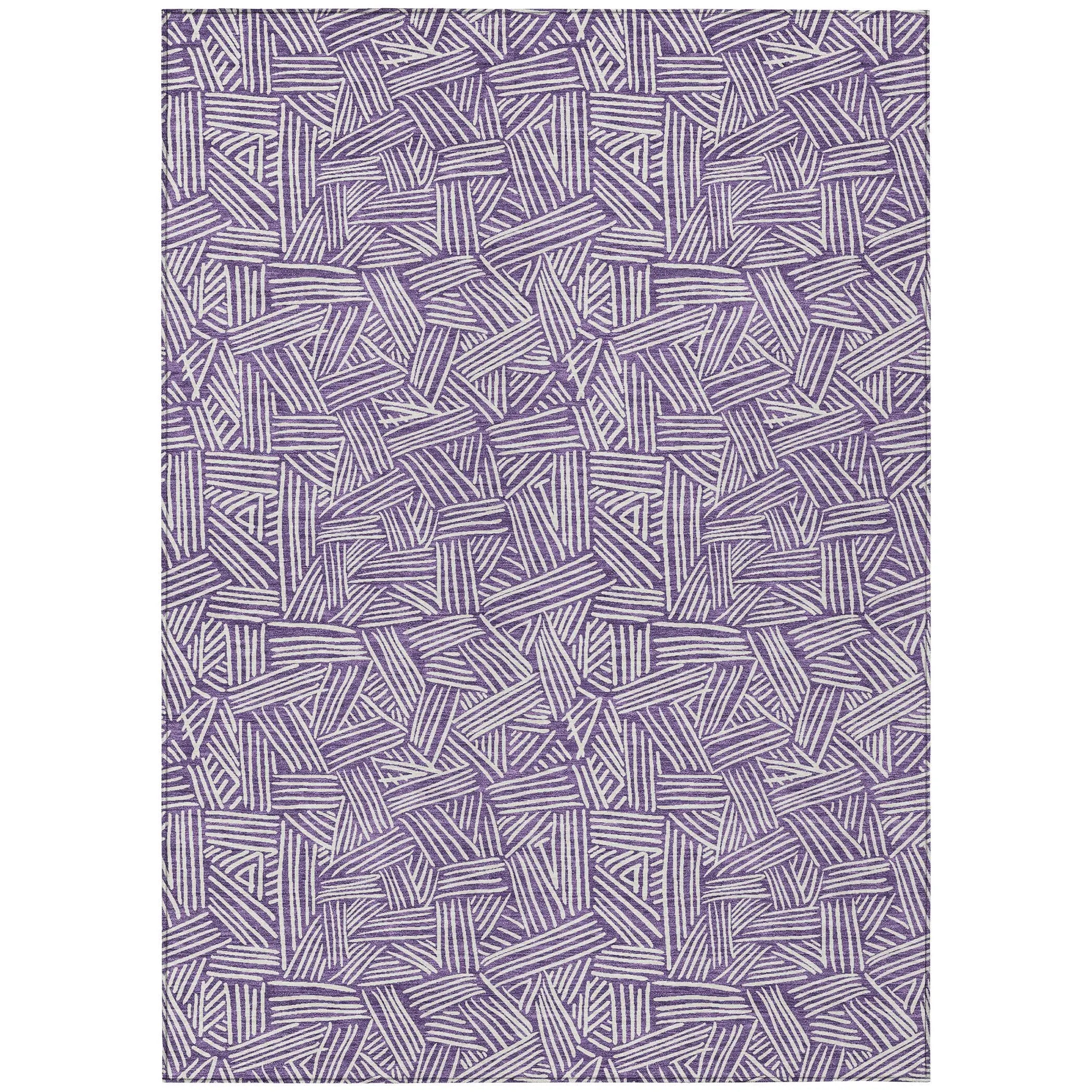3' X 5' Purple And Beige Geometric Washable Indoor Outdoor Area Rug Homeroots Outdoor