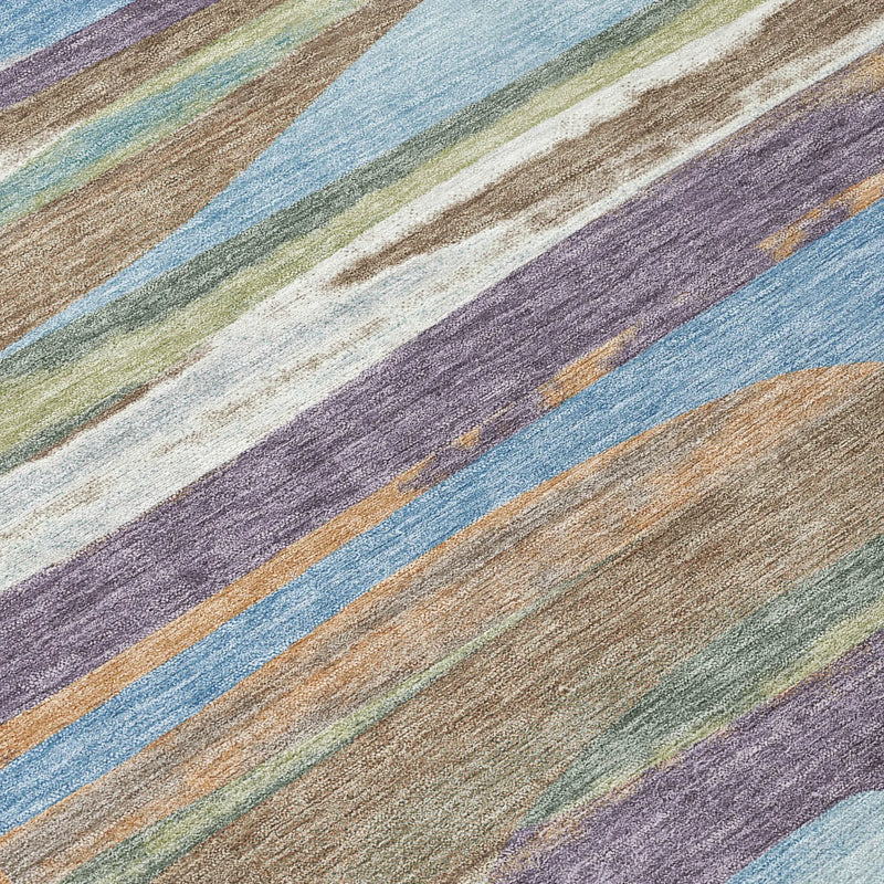 3' X 5' Purple And Green Abstract Washable Indoor Outdoor Area Rug Homeroots Outdoor