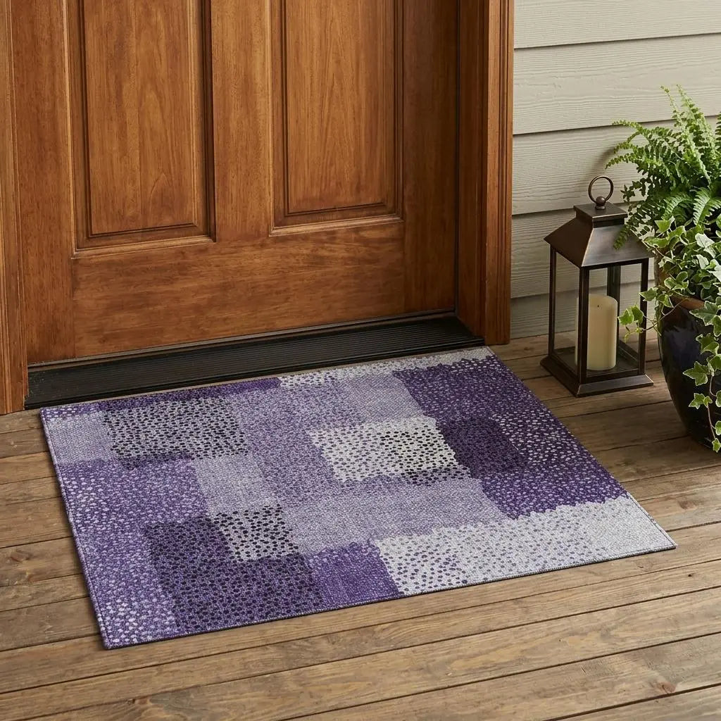 3' X 5' Purple And Lavender Abstract Washable Indoor Outdoor Area Rug Homeroots Outdoor