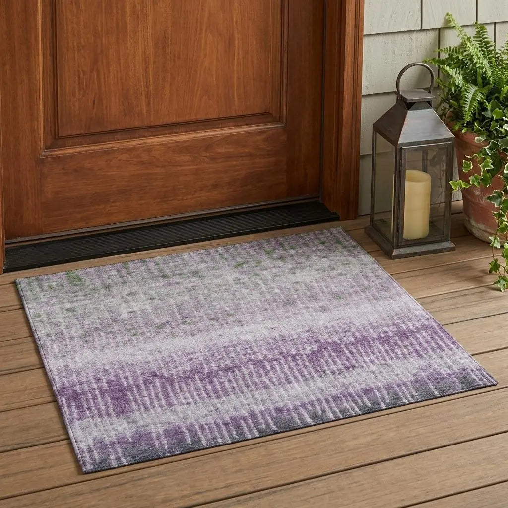 3' X 5' Purple And Lavender Abstract Washable Indoor Outdoor Area Rug Homeroots Outdoor