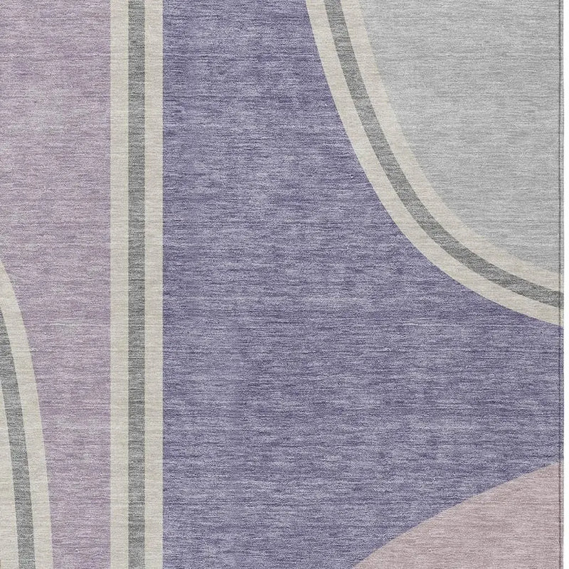 3' X 5' Purple And Lavender Geometric Washable Indoor Outdoor Area Rug Homeroots Outdoor