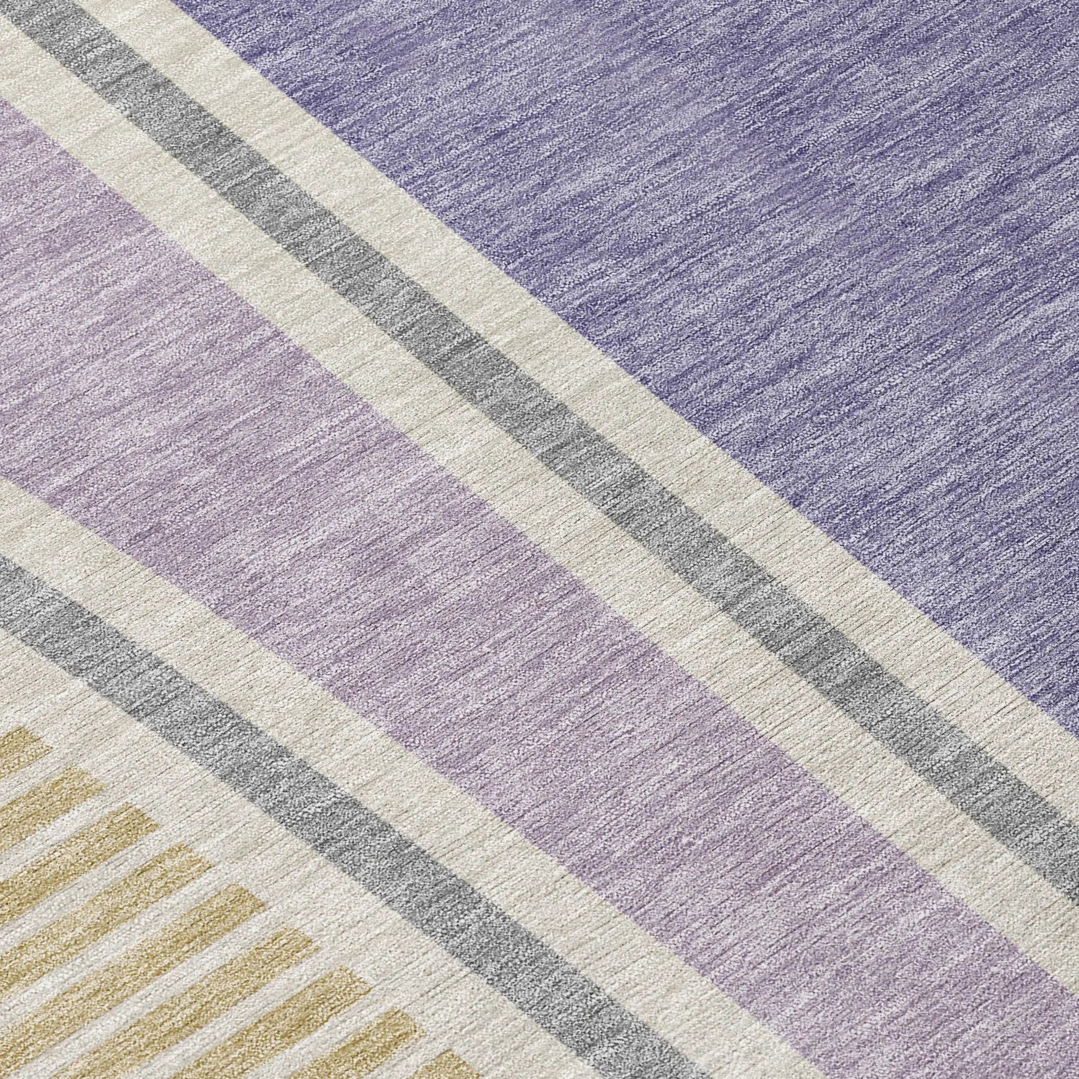 3' X 5' Purple And Lavender Geometric Washable Indoor Outdoor Area Rug Homeroots Outdoor